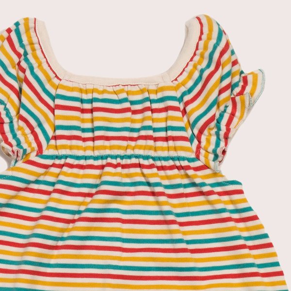 Kleid Rainbow Striped Interlock Playdays Dress von Little Green Radicals