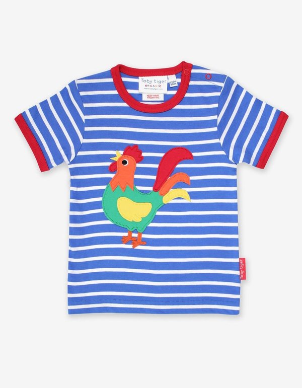 T-Shirt Organic Cockerel Applique von Toby Tiger