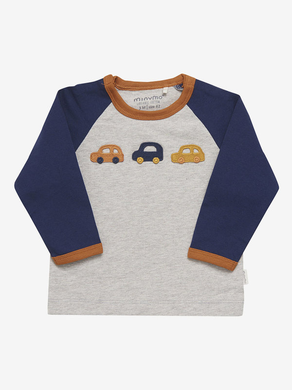 Minymo Langarmshirt mit Autoapplikation für Babys
