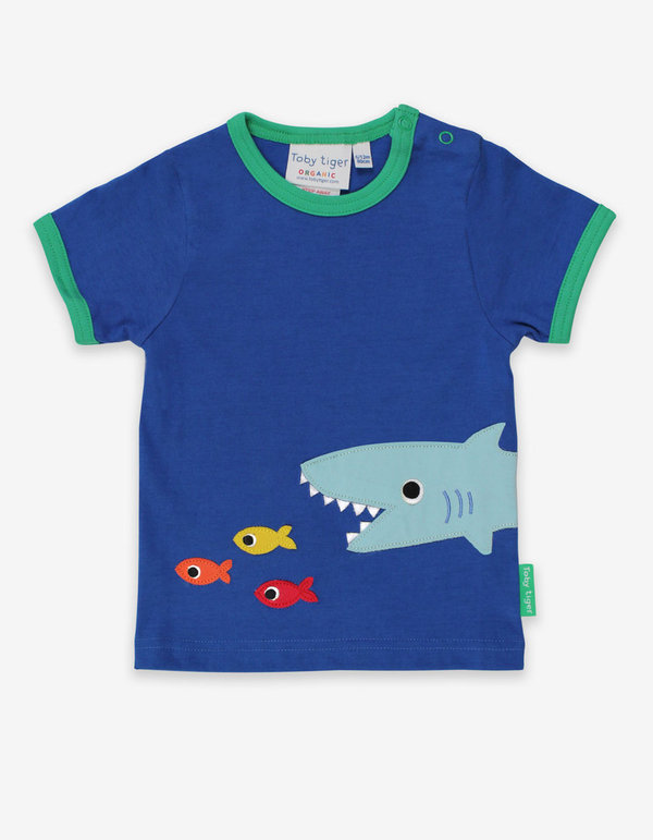 Toby Tiger T-Shirt mit Haifisch-Applikation