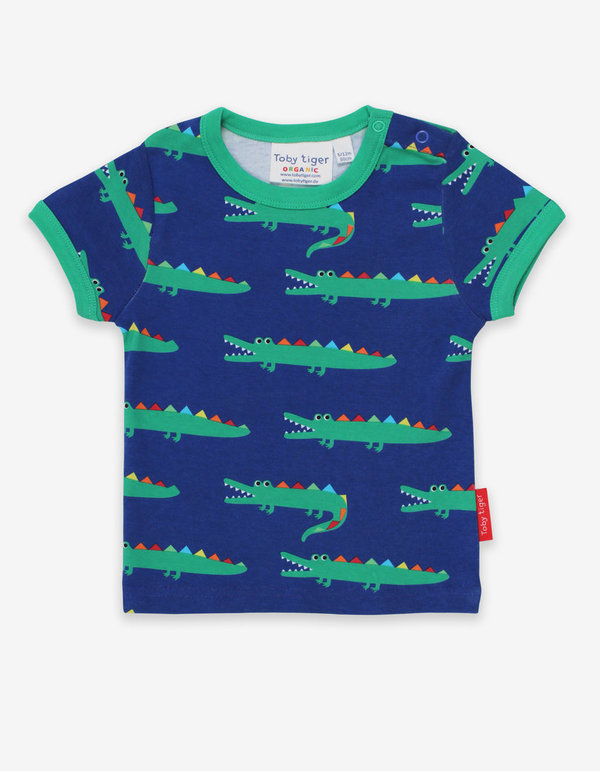 Toby Tiger T-Shirt mit Krokodilprint aus Bio-Baumwolle